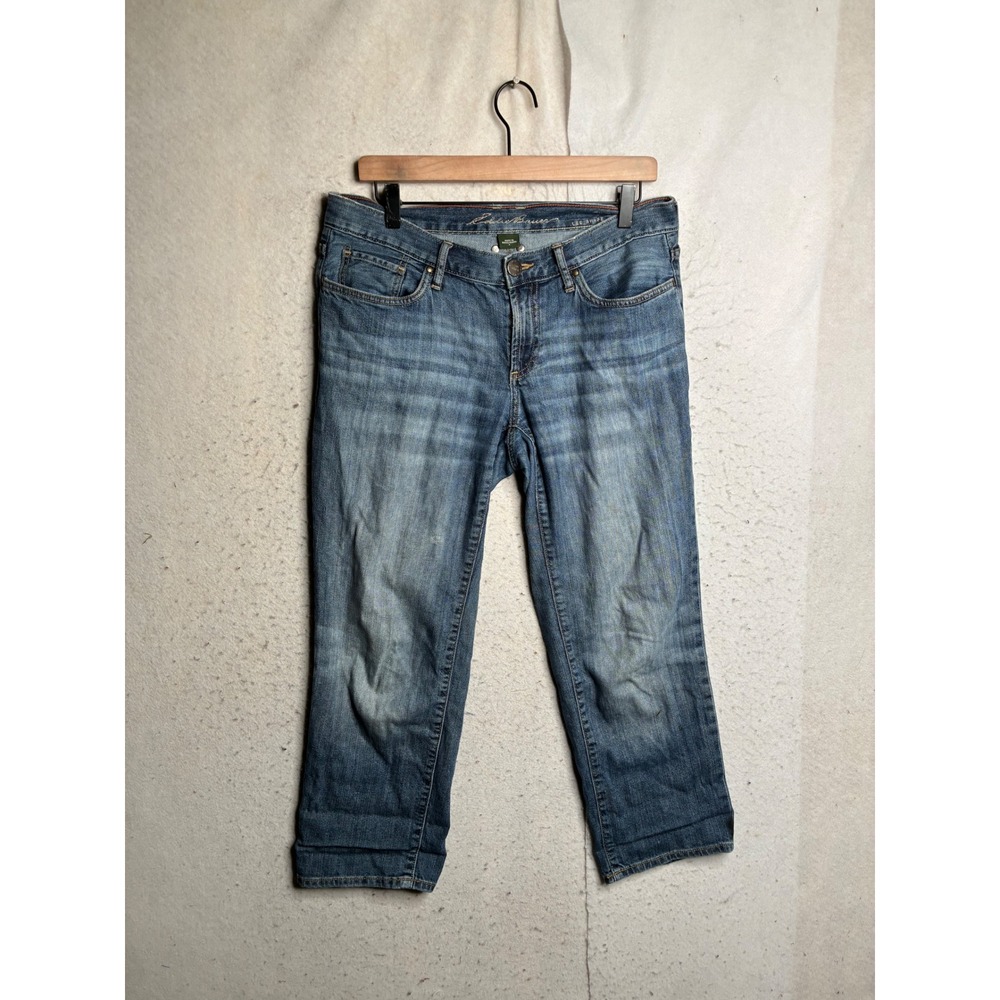 Eddie Bauer Boyfriend Fit Jeans Womens 6 Medium Wash Relaxed Leg Denim Cropped